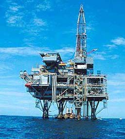 Off shore oil drilling rig